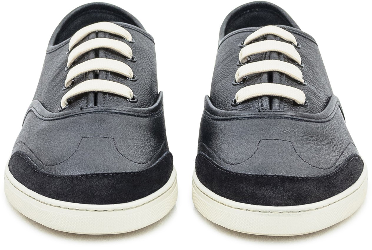 Dolce & Gabbana Dolce & Gabbana Sneakers Vit Back in Pelle Blu Zwart