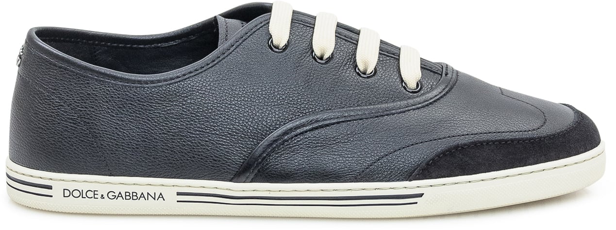 Dolce & Gabbana Dolce & Gabbana Sneakers Vit Back in Pelle Blu Zwart