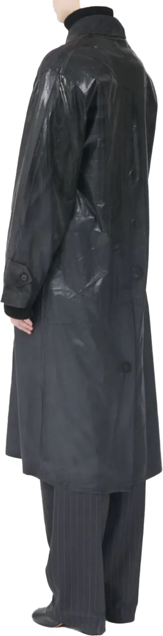 Maison Margiela Coated Trench Coat Black Zwart