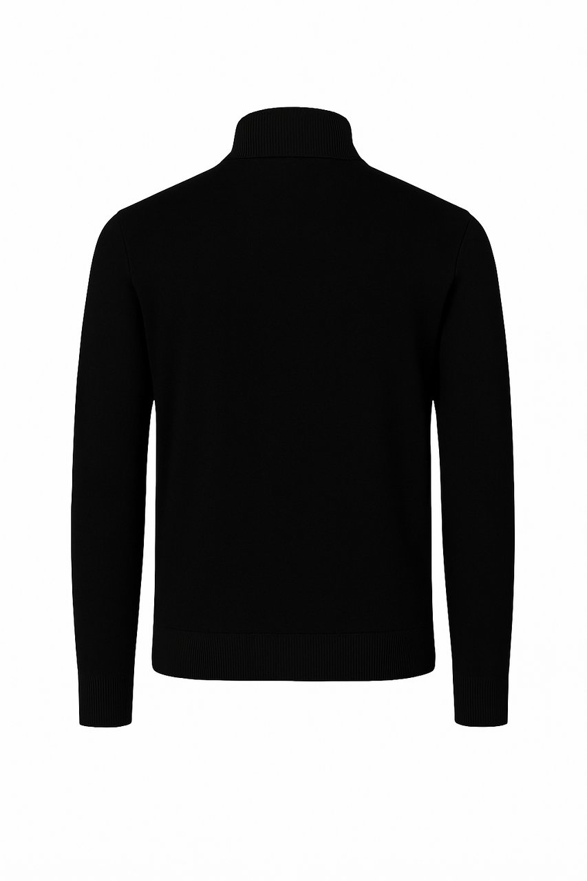Richesse KNITTED ZIPPER VEST BLACK Zwart