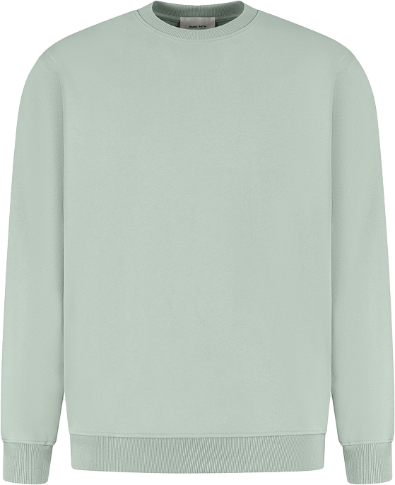 Pure Path Pure Path Loose Fit Crewneck LS Sweaters Groen