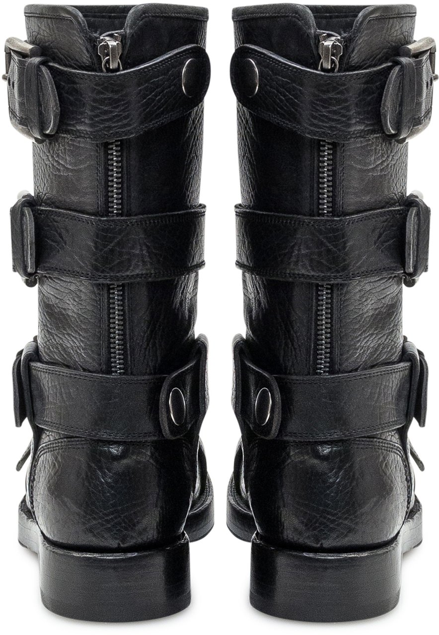 Dolce & Gabbana Dolce & Gabbana Stivaletto Horse in Pelle Nera Zwart