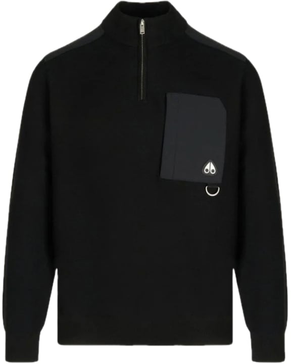 Moose Knuckles Zip sweater Elowan Black Zwart