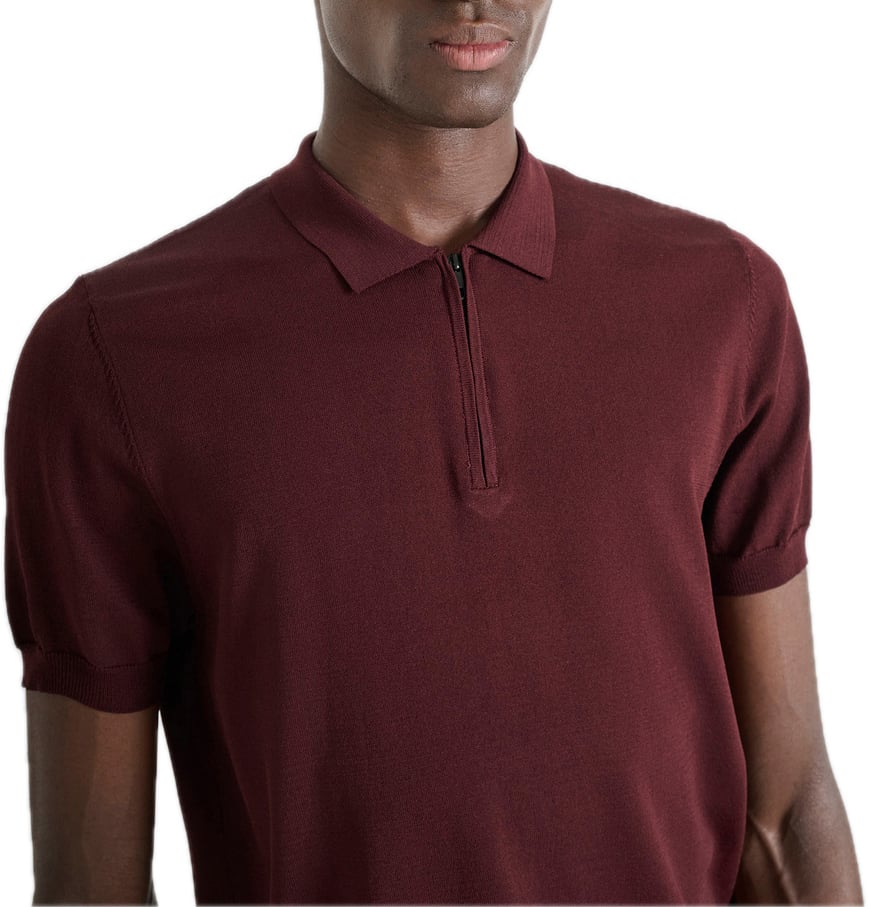 Antony Morato Polo Zipper Burgundy Rood
