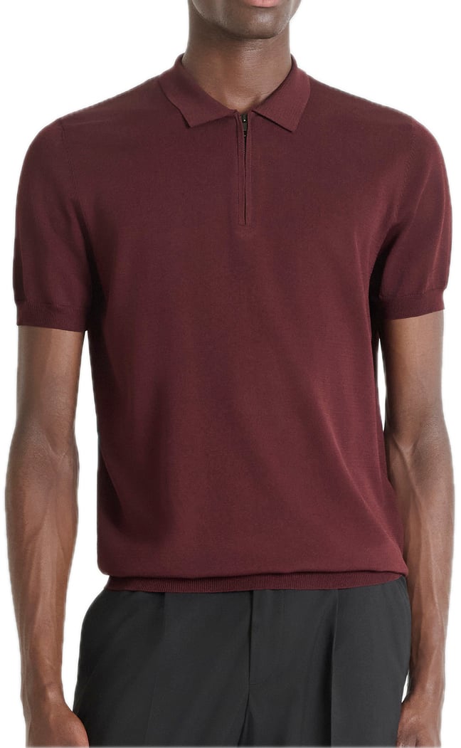 Antony Morato Polo Zipper Burgundy Rood