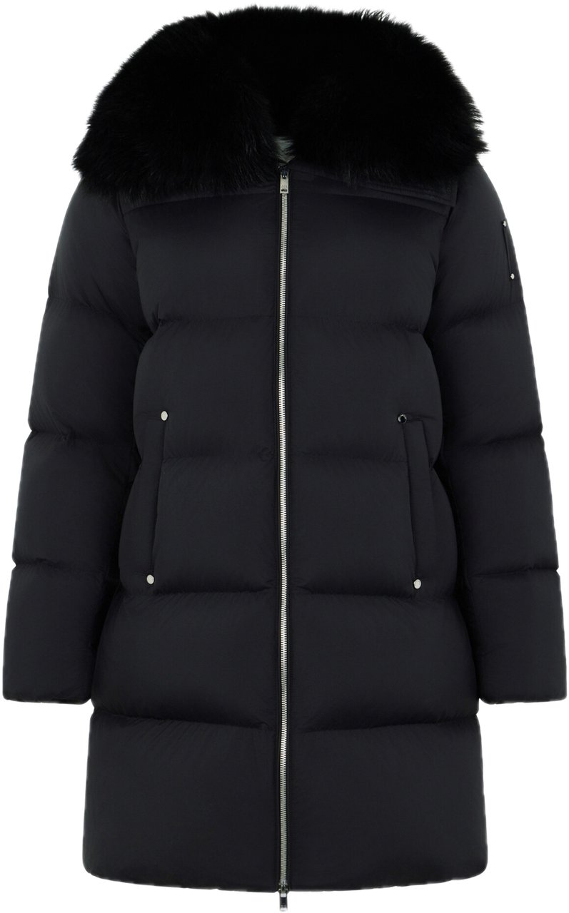Moose Knuckles Belle Sh Long Puffer Black Zwart