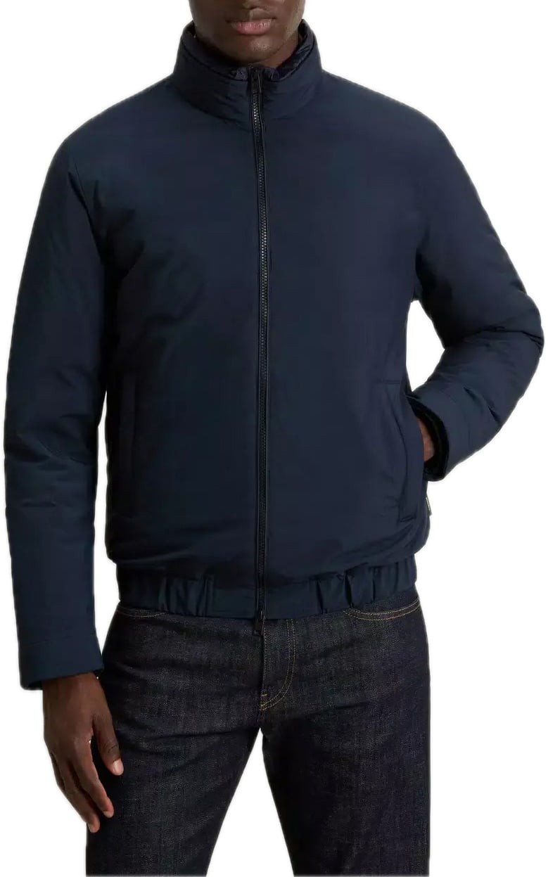 Woolrich Cloud Lewis Bomber Melton Blue Blauw