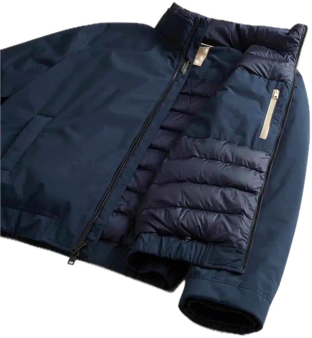 Woolrich Cloud Lewis Bomber Melton Blue Blauw