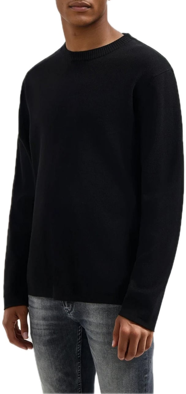 Pure Path Heavy Knit Sweater black Zwart