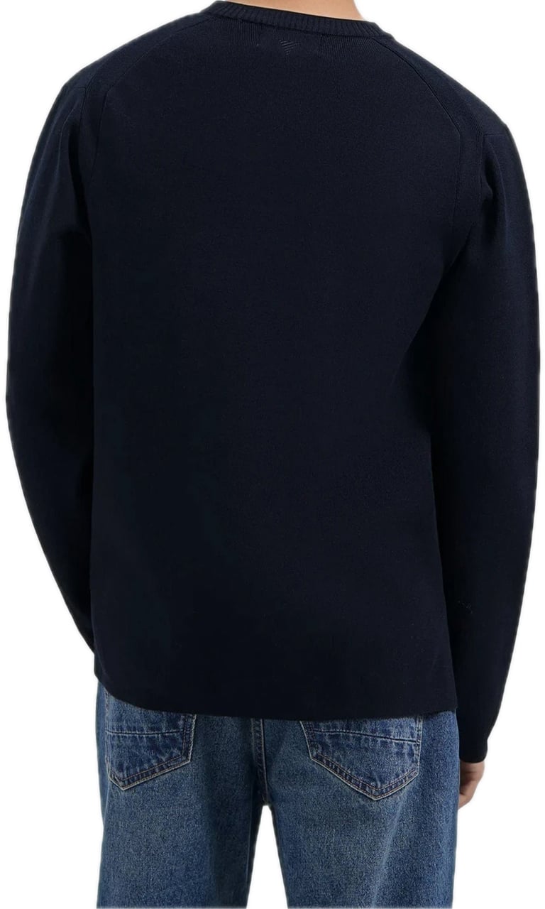 Pure Path Heavy Knit Sweater Dark Navy Blauw