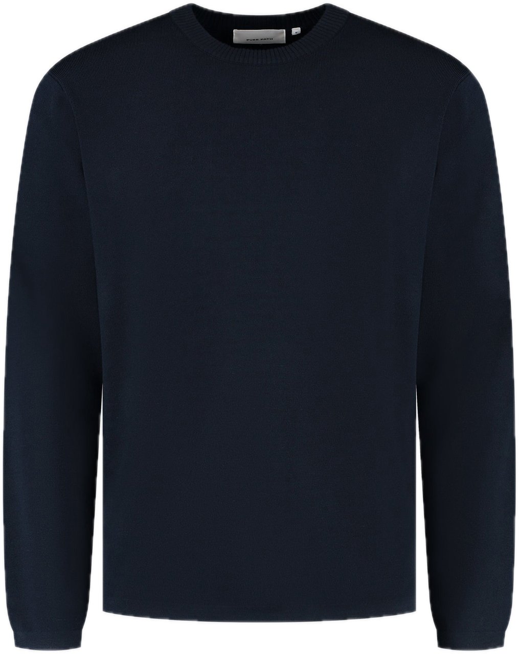 Pure Path Heavy Knit Sweater Dark Navy Blauw