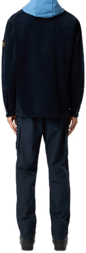 Stone Island shirjacket velours blue Blauw