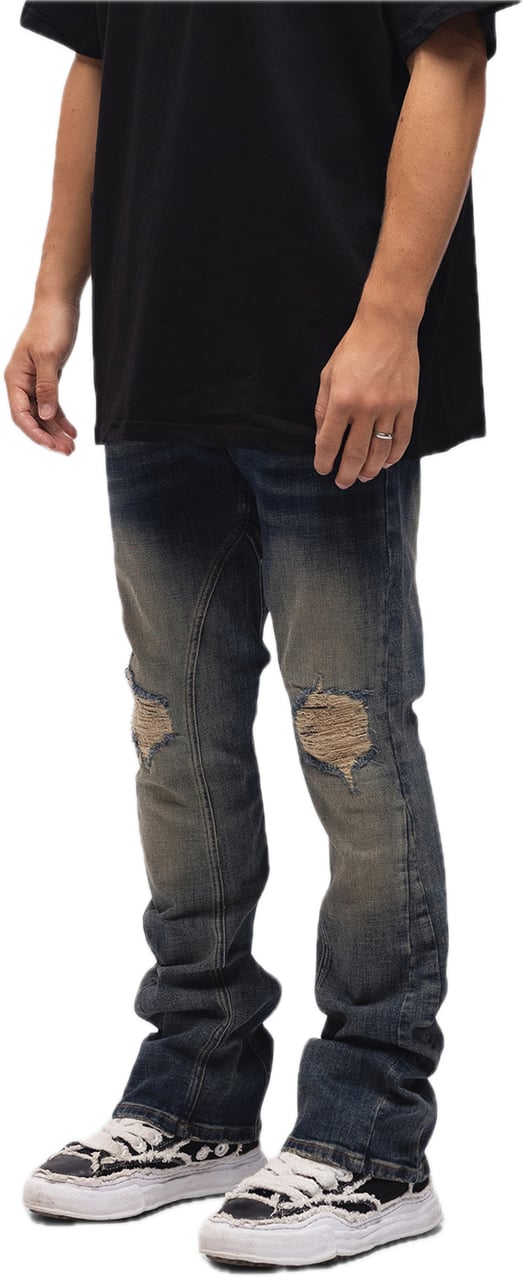 Richesse Flared Snit Jeans Blauw