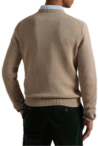 Ralph Lauren bruine trui met groene logo Bruin