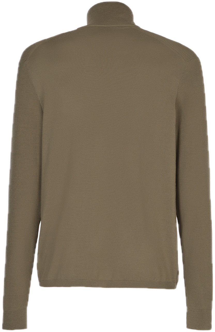 SEASE Waffle Half Zip Turtle Neck Groen