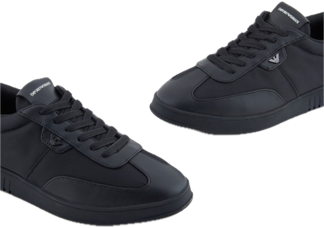 Emporio Armani Basic Nylon Sneaker Black Zwart