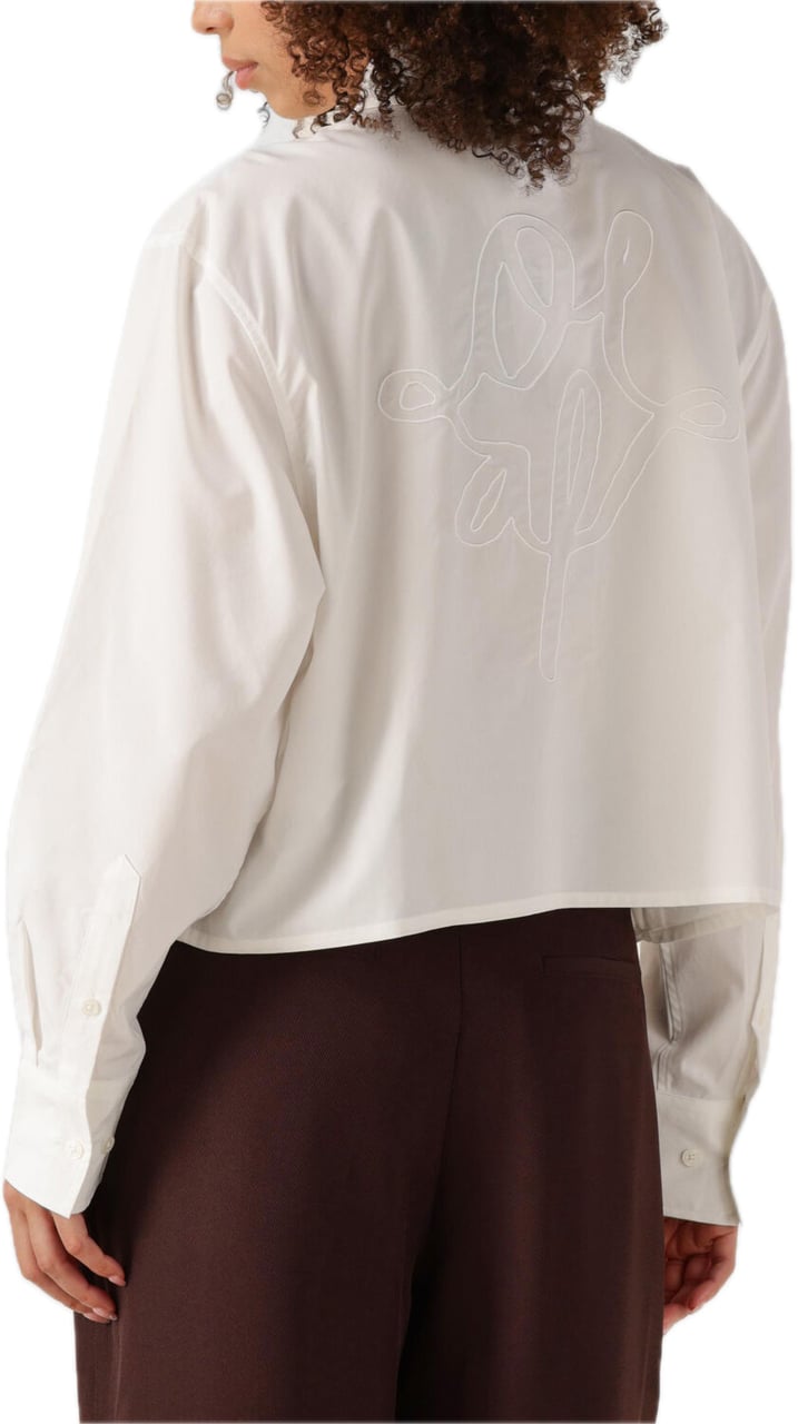 ØLÅF Witte cropped blouse Wit