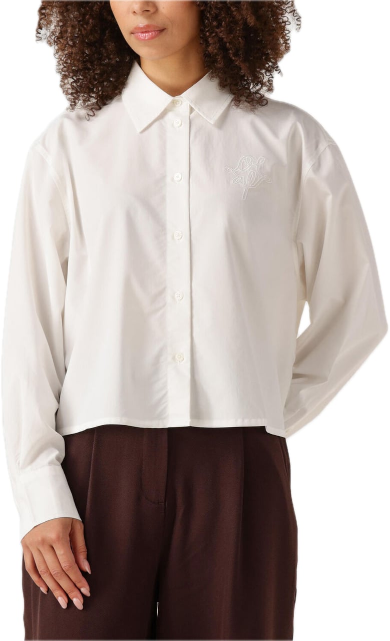 ØLÅF Witte cropped blouse Wit