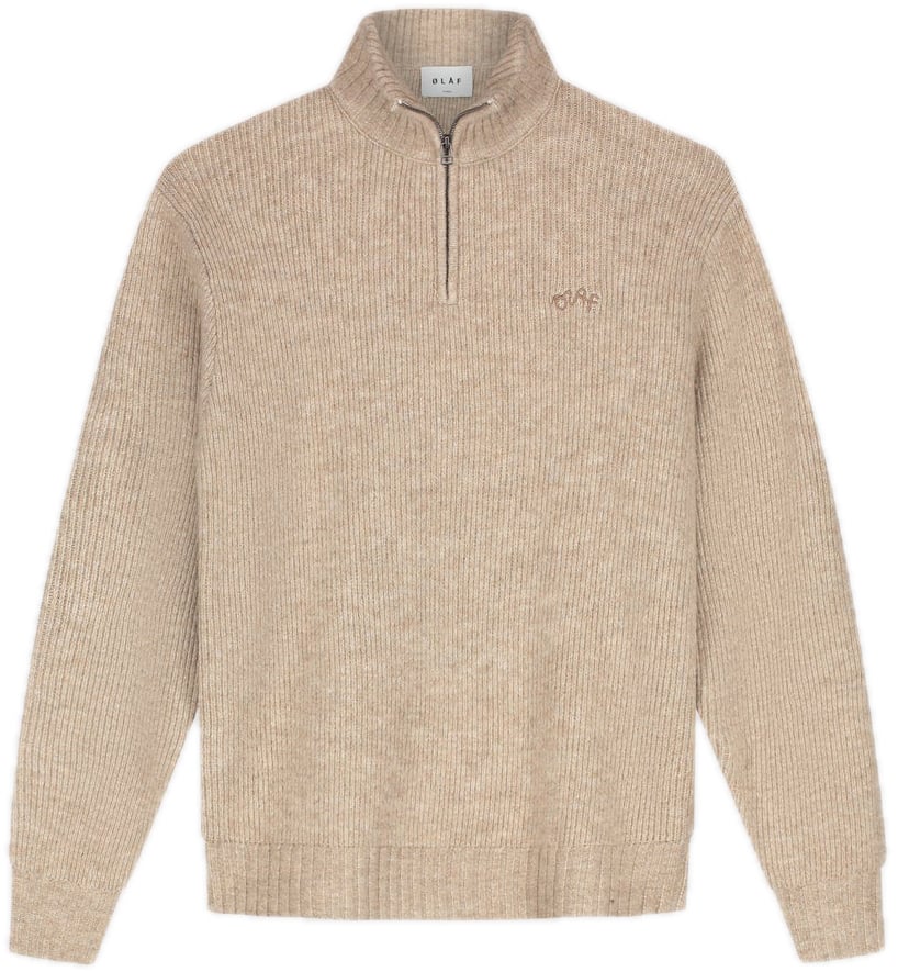ØLÅF Signature Knitted zipmock Beige
