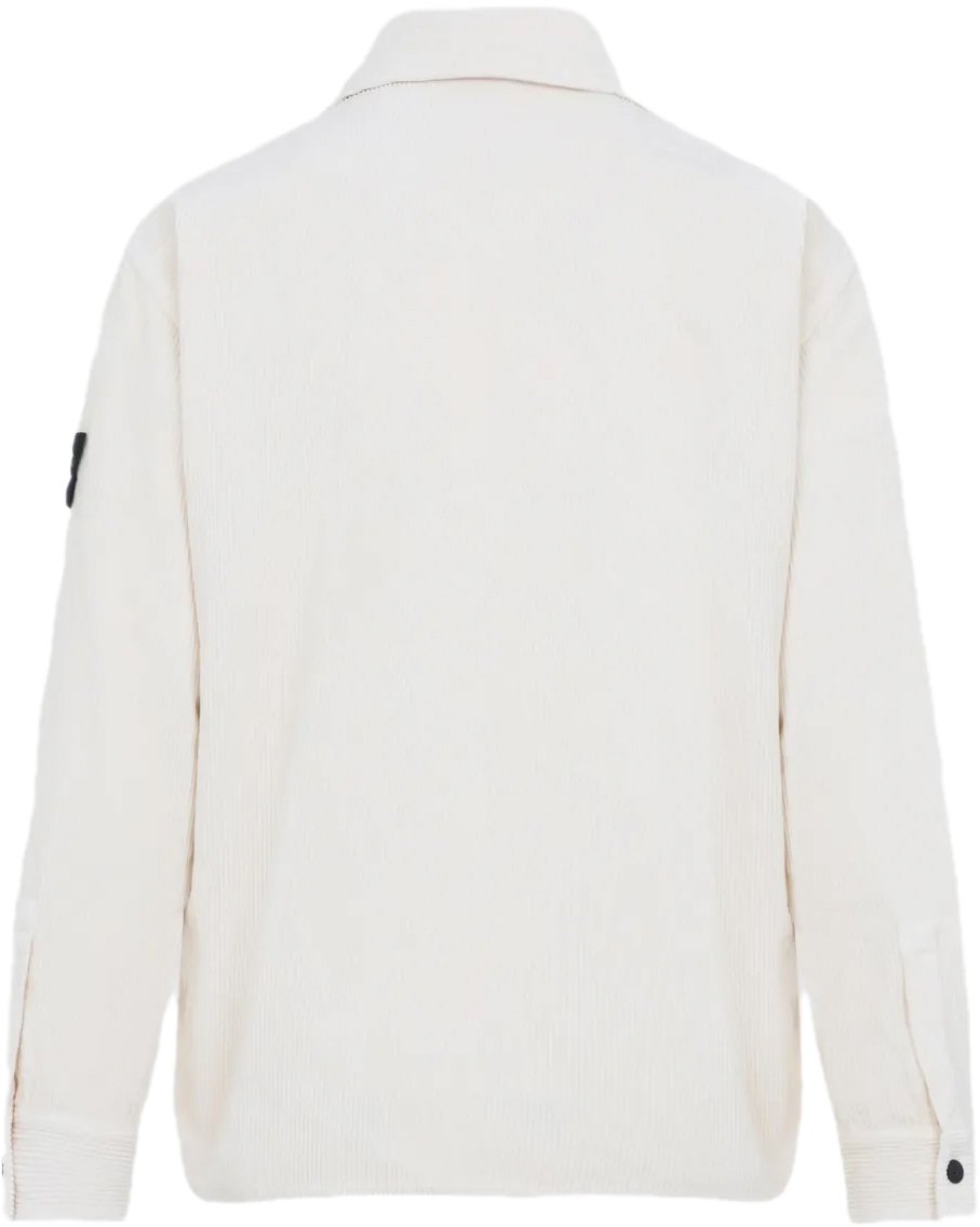 Stone Island shirtjacket velours ecru Wit
