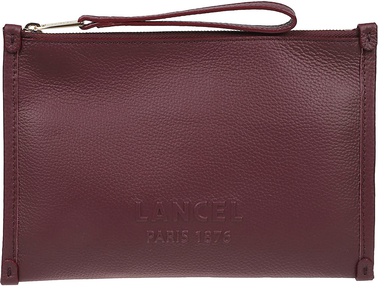 Lancel Jour Small Zipped Wrislet Pouch Red Rood