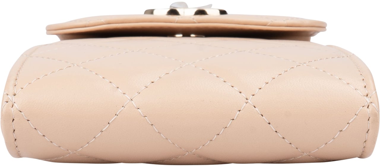 Chanel Chanel Quilted Lambskin On Chain Single Flap Crossbody Bag Beige