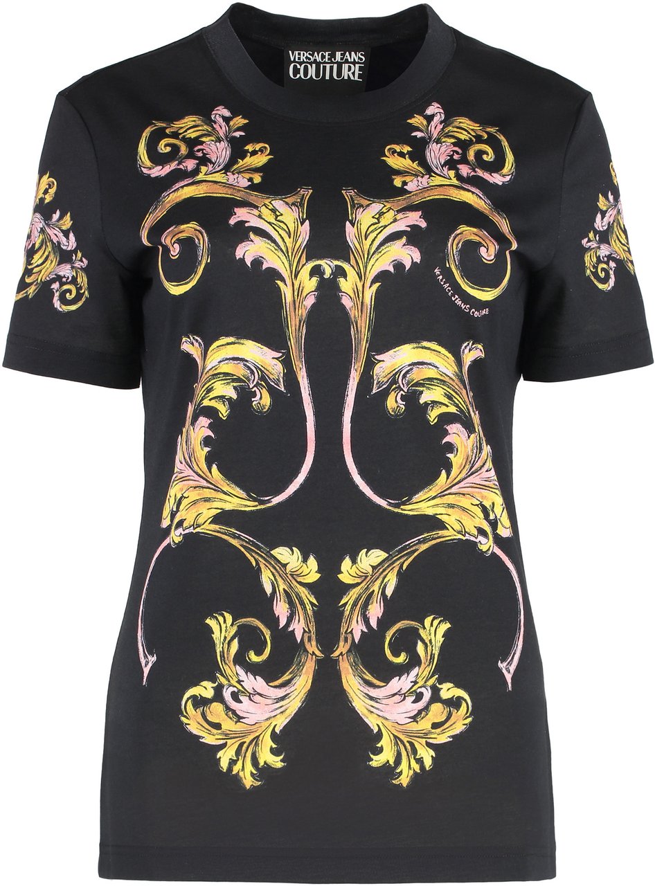 Versace Jeans Couture Cotton crew-neck T-shirt Zwart
