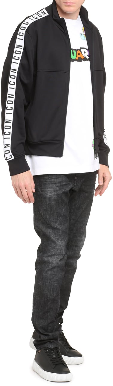 Dsquared2 Dean full-zip nylon sweatshirt Zwart