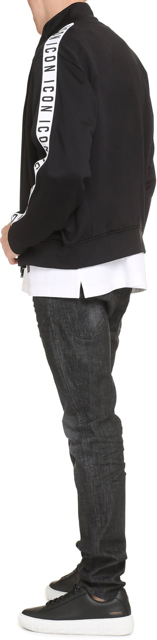 Dsquared2 Dean full-zip nylon sweatshirt Zwart