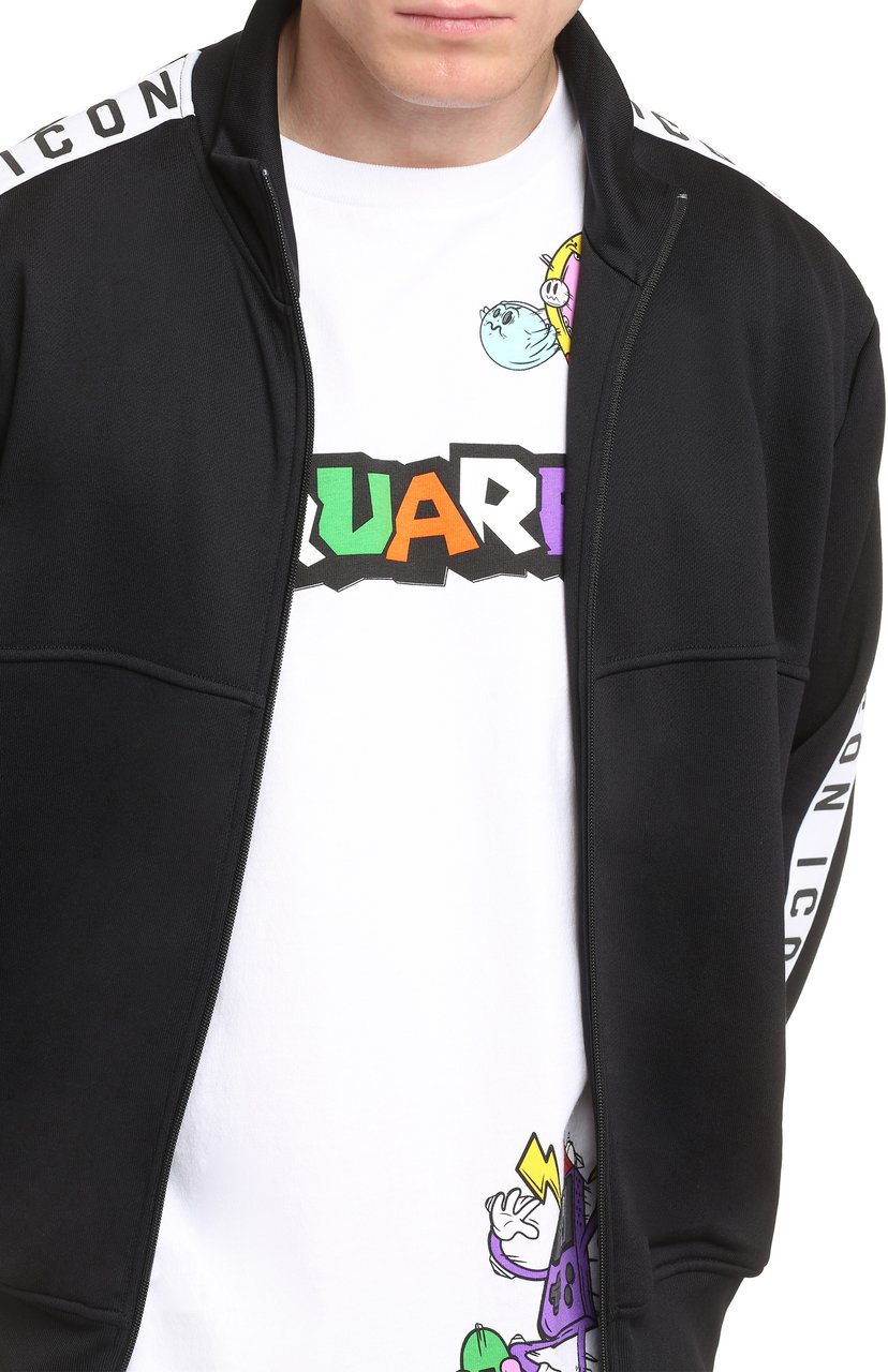 Dsquared2 Dean full-zip nylon sweatshirt Zwart