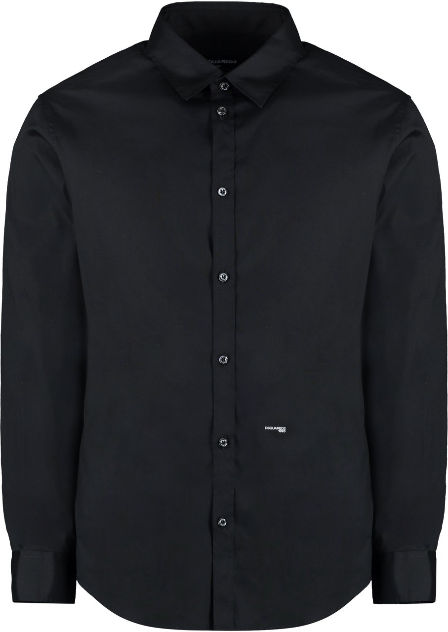 Dsquared2 Dan cotton shirt Zwart