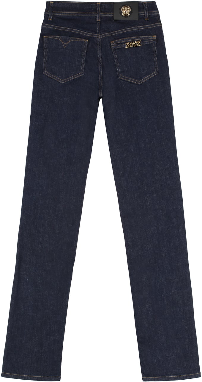 Versace Jeans Couture High-rise slim fit jeans Blauw
