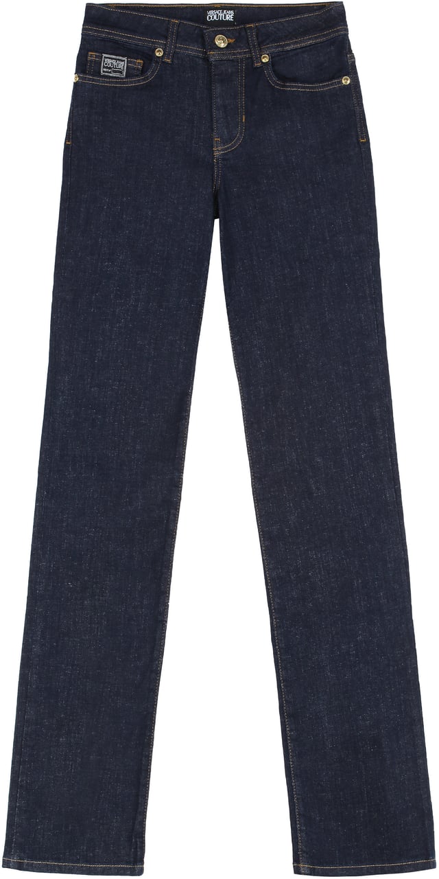 Versace Jeans Couture High-rise slim fit jeans Blauw