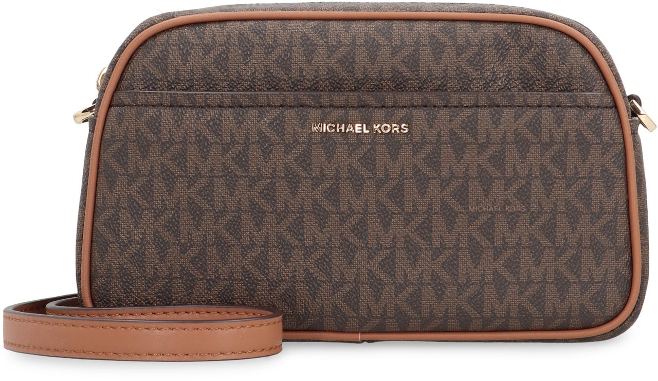 Michael Kors Jet Set coated canvas camera bag Bruin