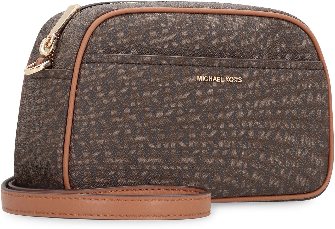 Michael Kors Jet Set coated canvas camera bag Bruin