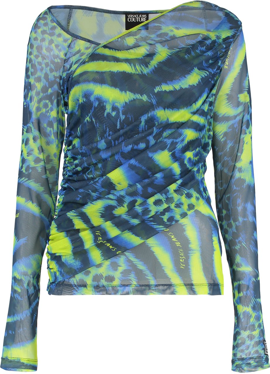 Versace Jeans Couture tulle top Blauw