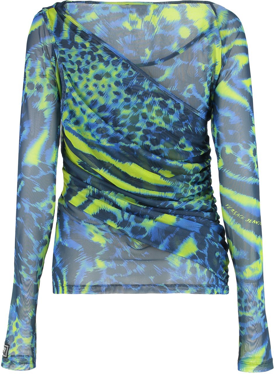 Versace Jeans Couture tulle top Blauw