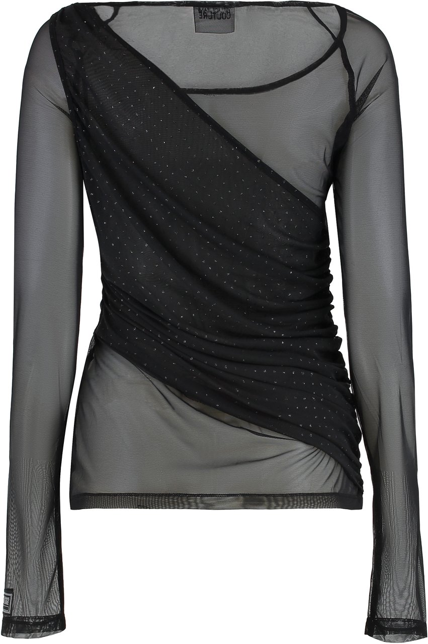 Versace Jeans Couture tulle top Zwart