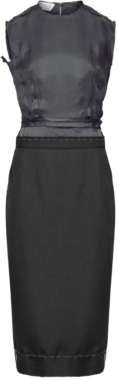 Maison Margiela Midi Dress Grey Grijs