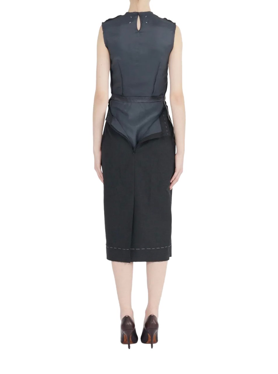 Maison Margiela Midi Dress Grey Grijs