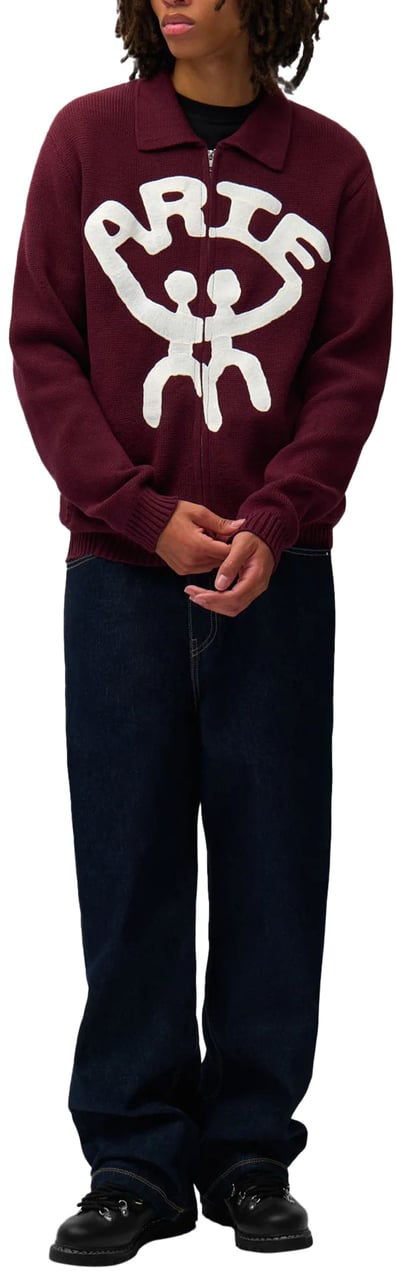 Arte Antwerp ALL TOGETHER LOGO CARDIGAN BURGUNDY Rood