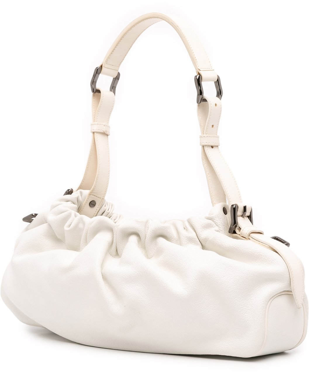 Burberry Leather Drawstring Shoulder Bag Wit