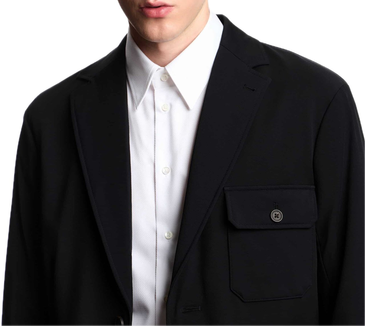 Emporio Armani Padded Multi-pocket Blazer Black Zwart