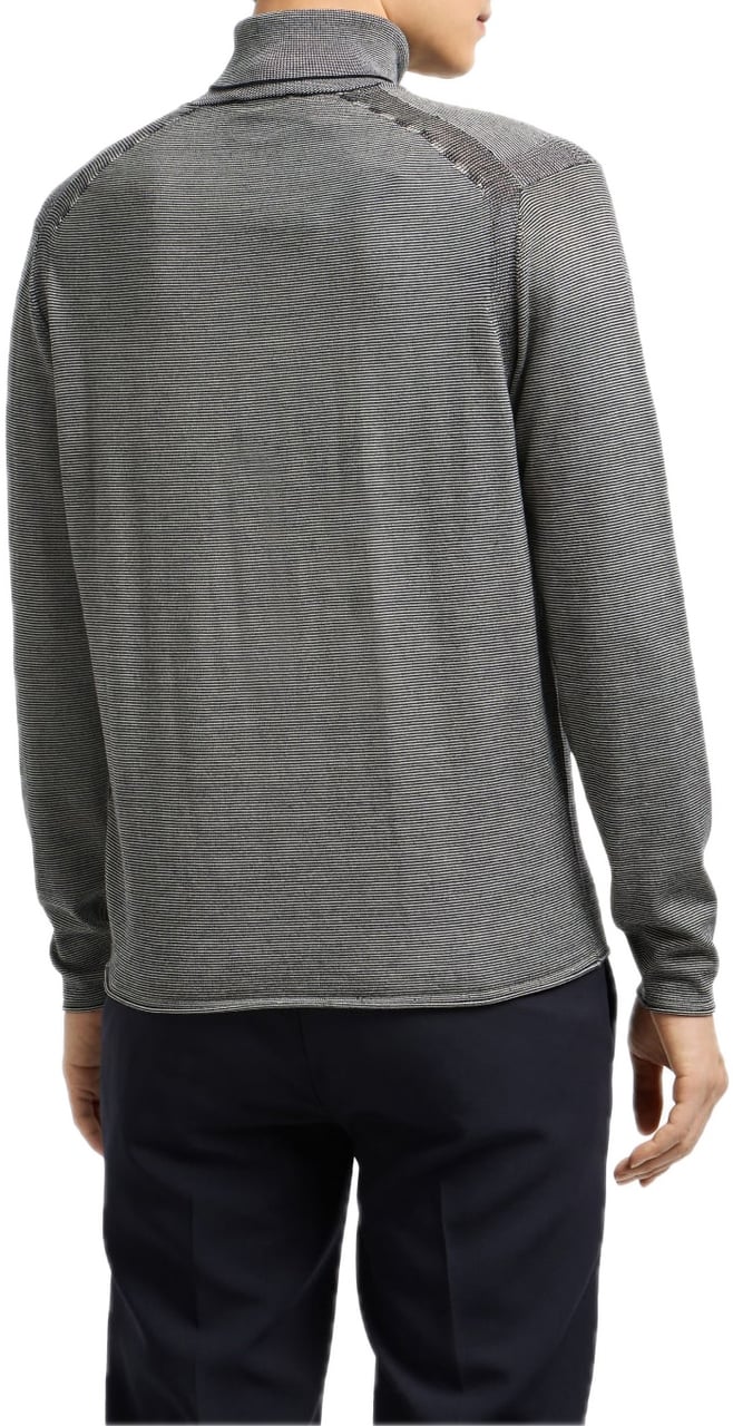 Emporio Armani Striped rollneck Blue Blauw