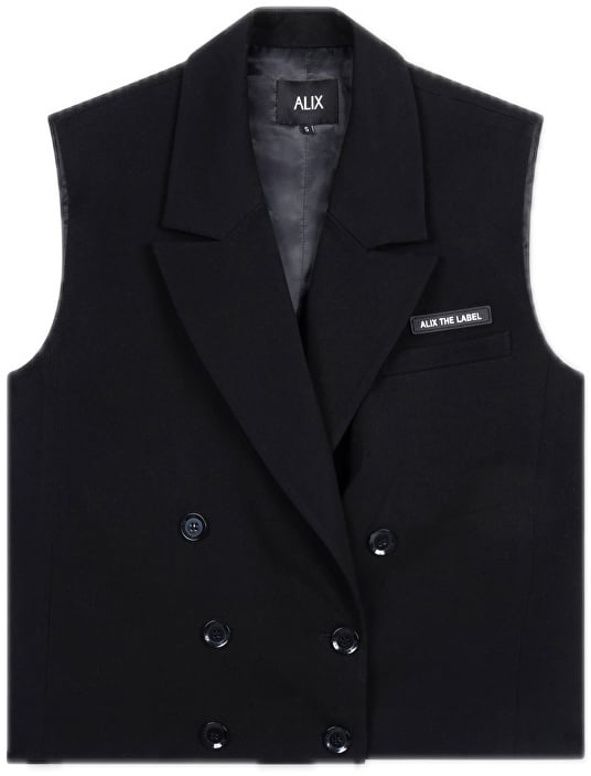 Alix The Label Double breated waistcoat Zwart