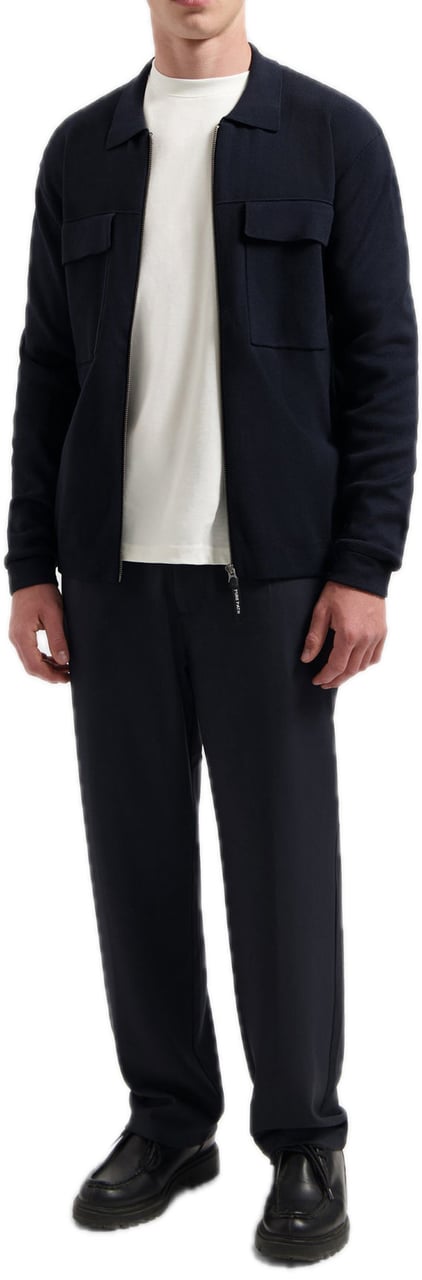 Pure Path Heavy Knit Full-zip Cardigan Blauw