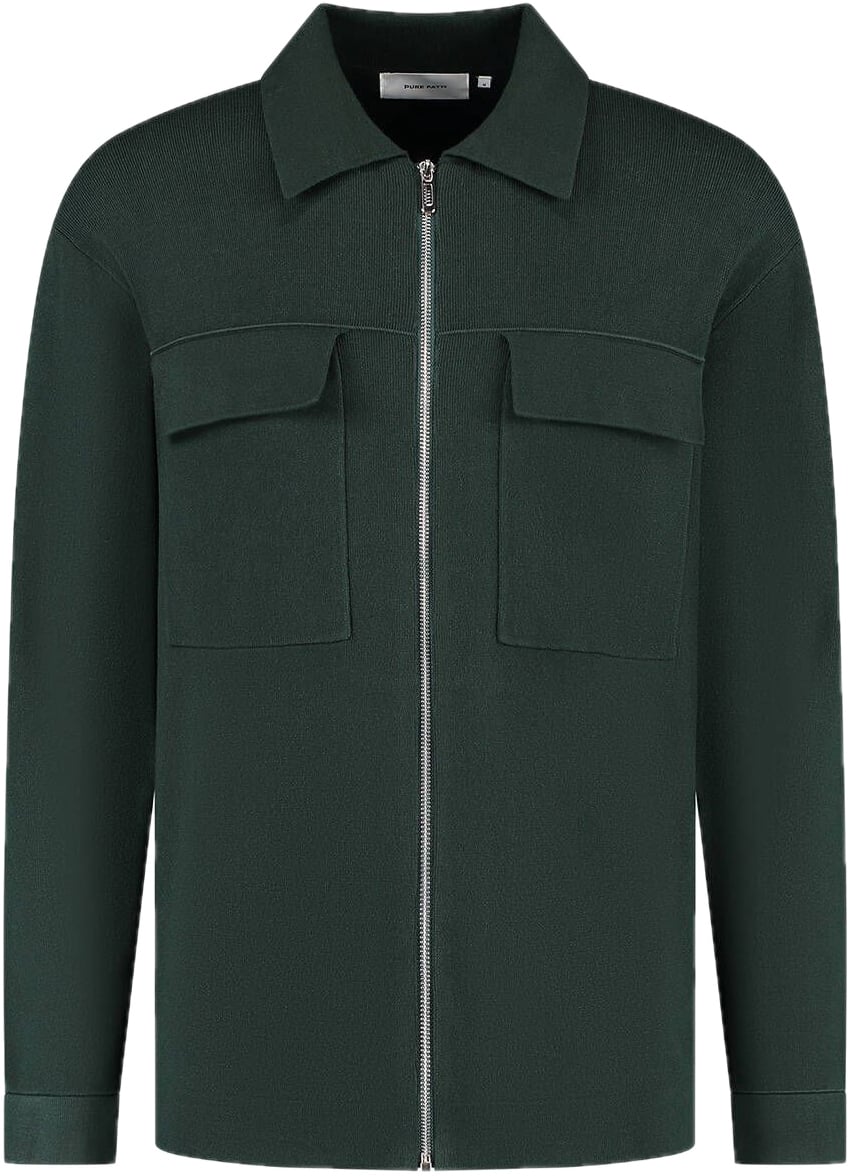 Pure Path Heavy Knit Full-zip Cardigan Groen