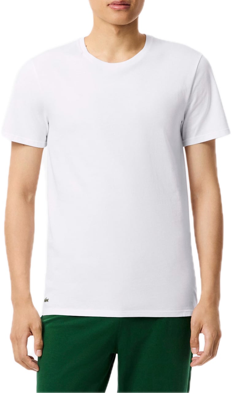 Lacoste 3-Pack Slim Fit Lounge-T-shirts Wit