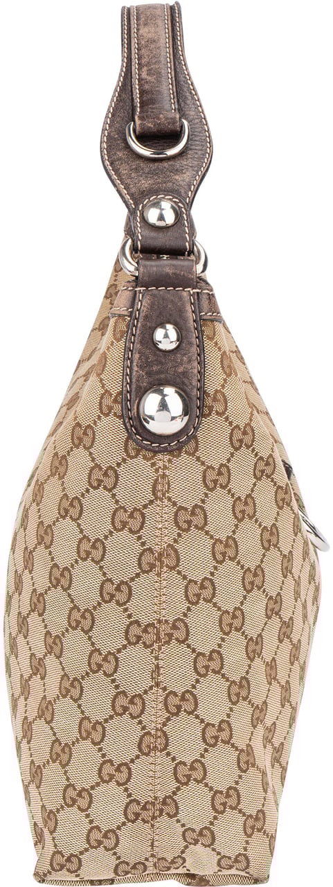 Gucci Gucci GG Monogram Horsebit Hobo Bag Bruin
