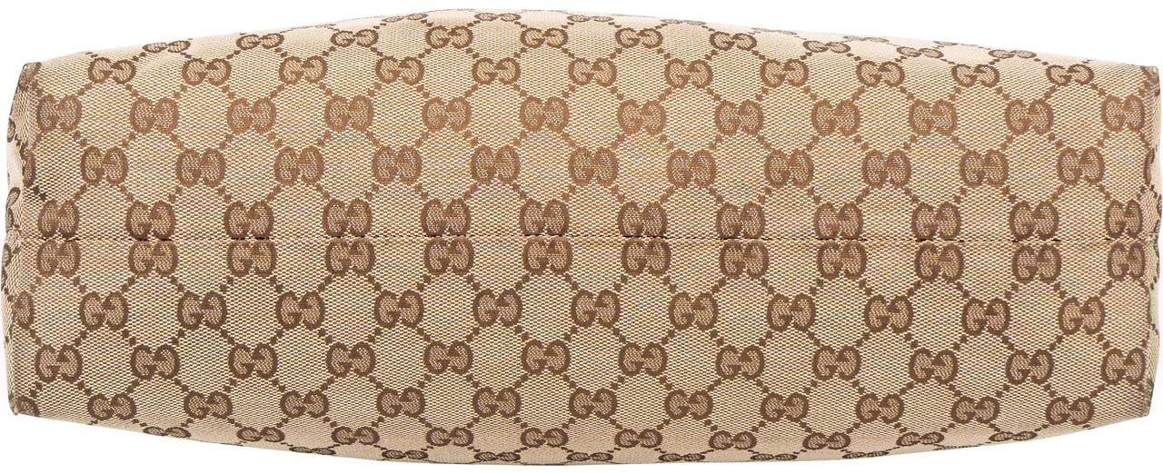 Gucci Gucci GG Monogram Horsebit Hobo Bag Bruin